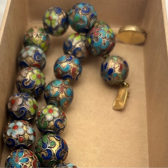 Antique Cloisonné and Jade Necklaces - Picture 4 of 11